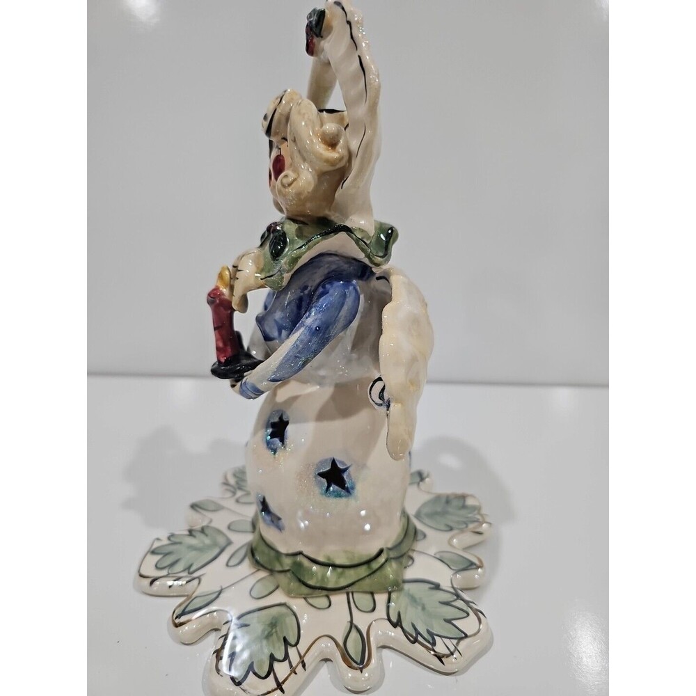 Blue Sky Clayworks Heather Goldminc Angel Caroler Tealight Candle Holder - Picture 3 of 9